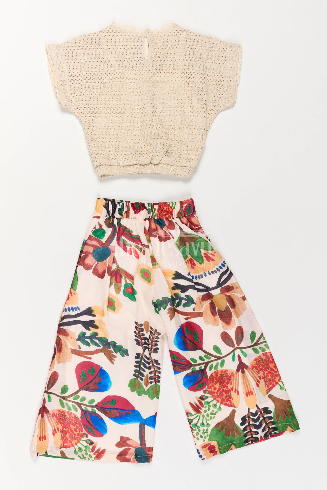 Girls Palazzo Set in Off White for Celebration Styling