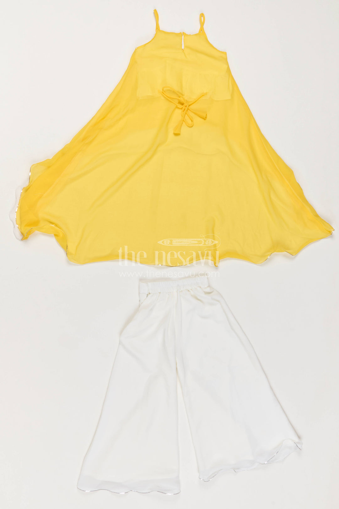 Girls Sharara Set in Yellow with Smart Tailoring