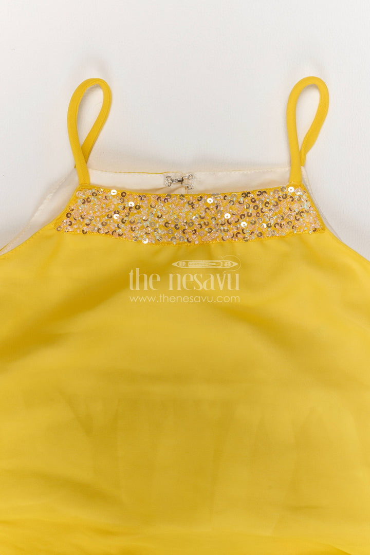 Girls Sharara Set in Yellow with Smart Tailoring