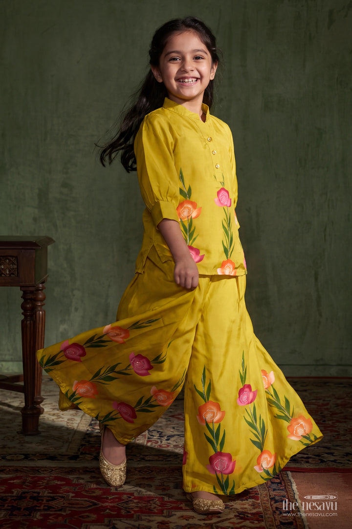 Girls Palazzo Set in Green for Celebration Styling
