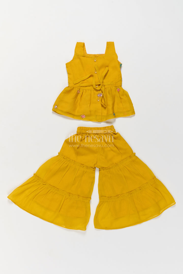 Girls Sharara Set in Yellow for Festive Gatherings