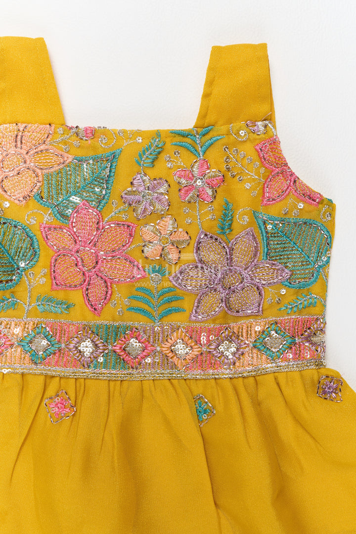 Girls Sharara Set in Yellow for Festive Gatherings