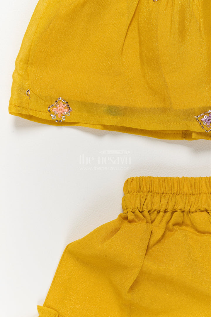 Girls Sharara Set in Yellow for Festive Gatherings