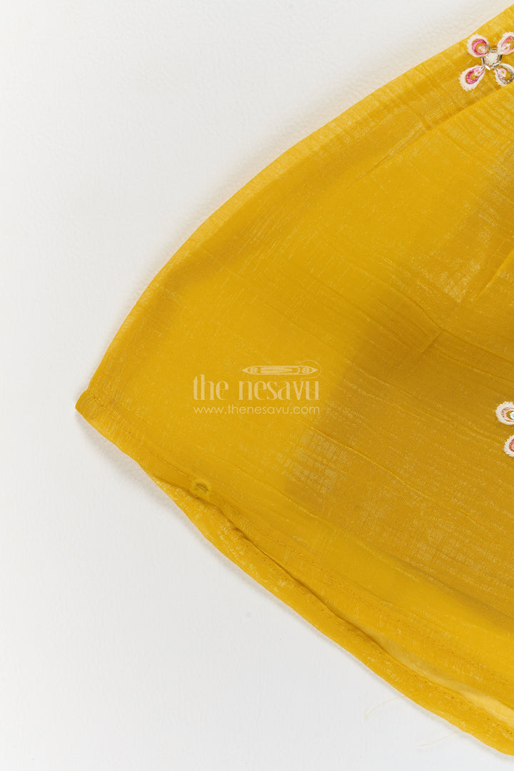 Girls Sharara Set in Yellow for Ceremony Dressing