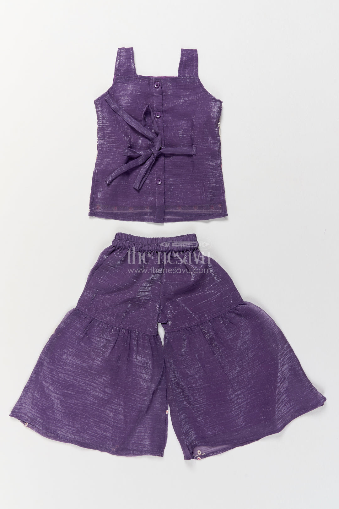 Sharara Dress for Girls in Purple with an Occasion Ready Finish