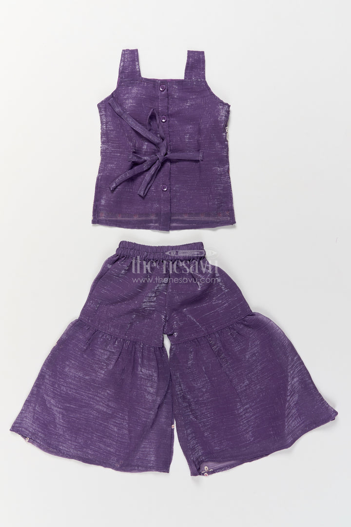 Sharara Dress for Girls in Purple with an Occasion Ready Finish