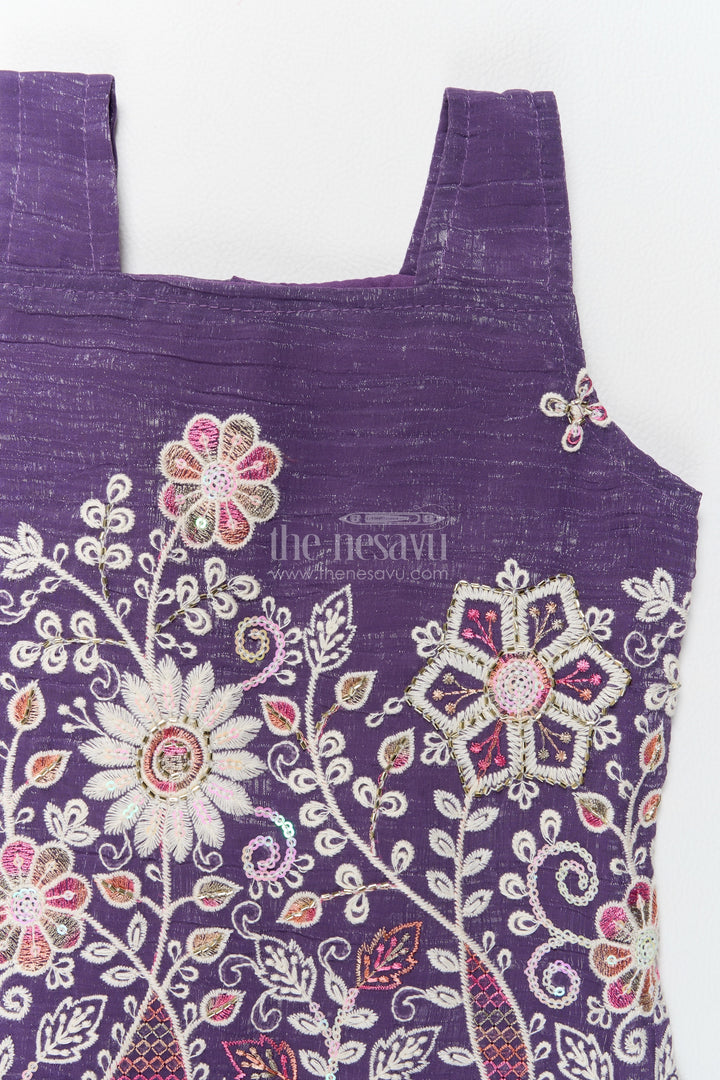 Sharara Dress for Girls in Purple with an Occasion Ready Finish