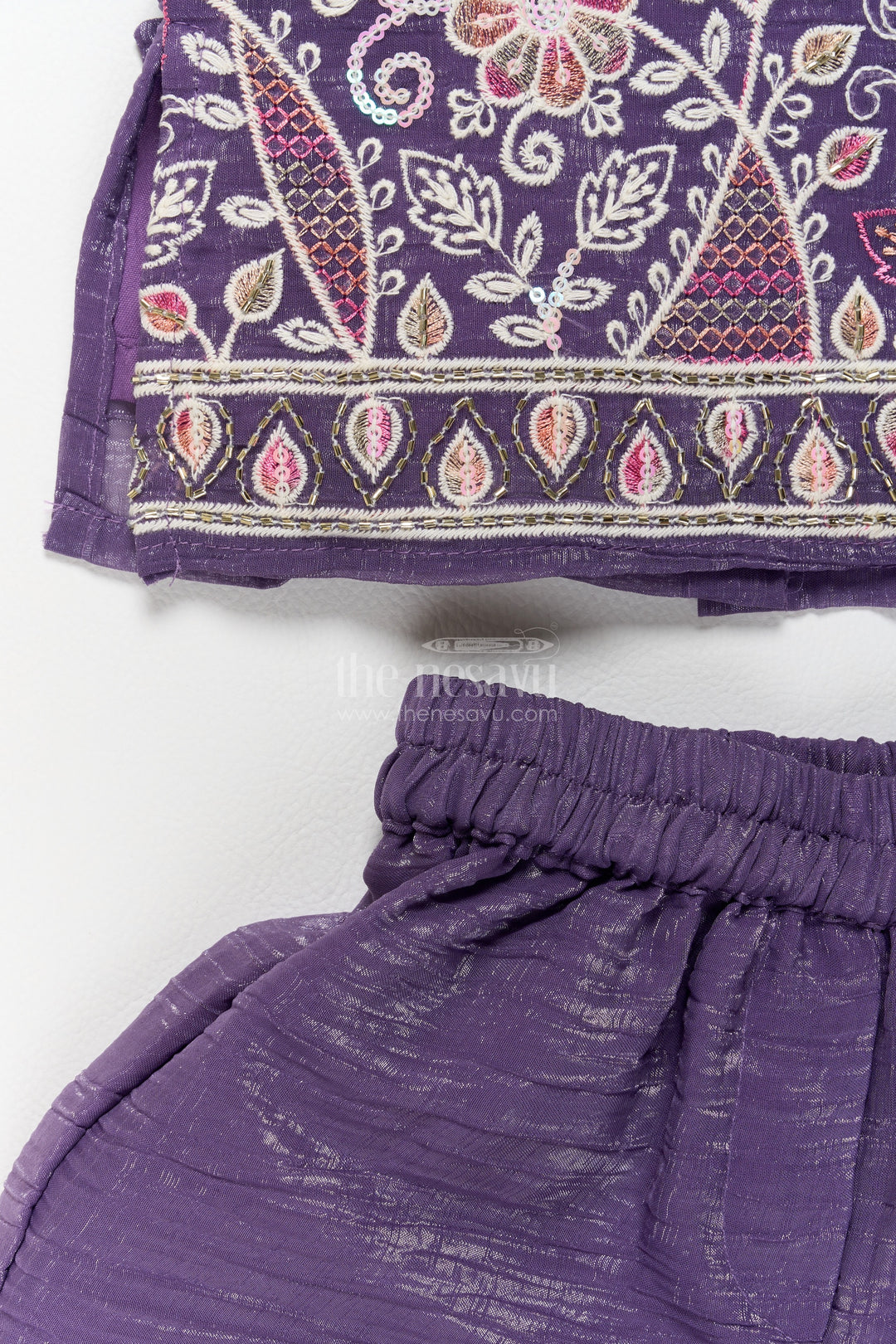 Sharara Dress for Girls in Purple with an Occasion Ready Finish