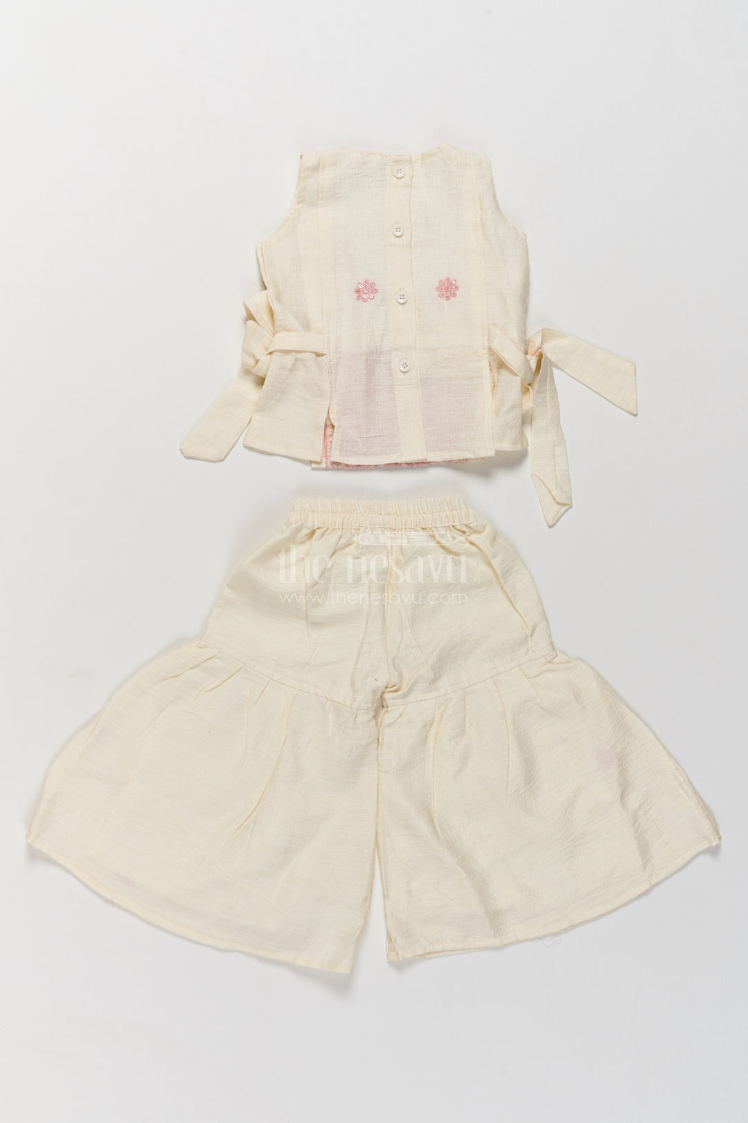 Girls Sharara Set in Pink with Smart Tailoring