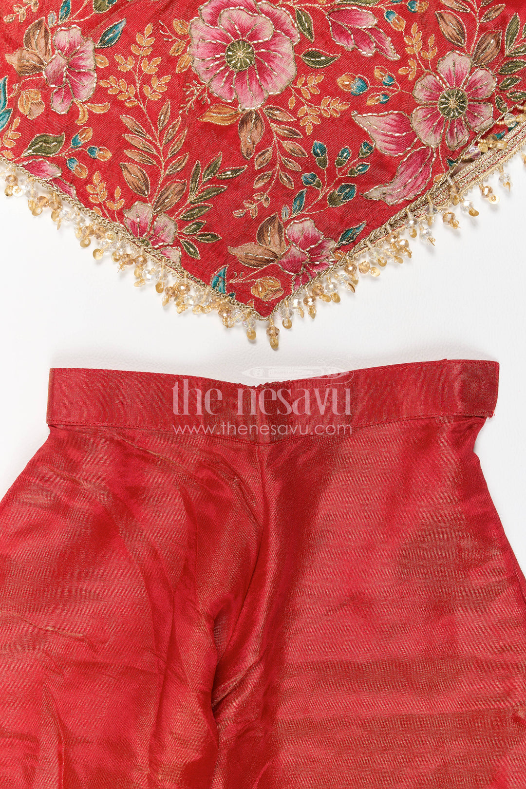 Girls Palazzo Set in Red for Milestone Days