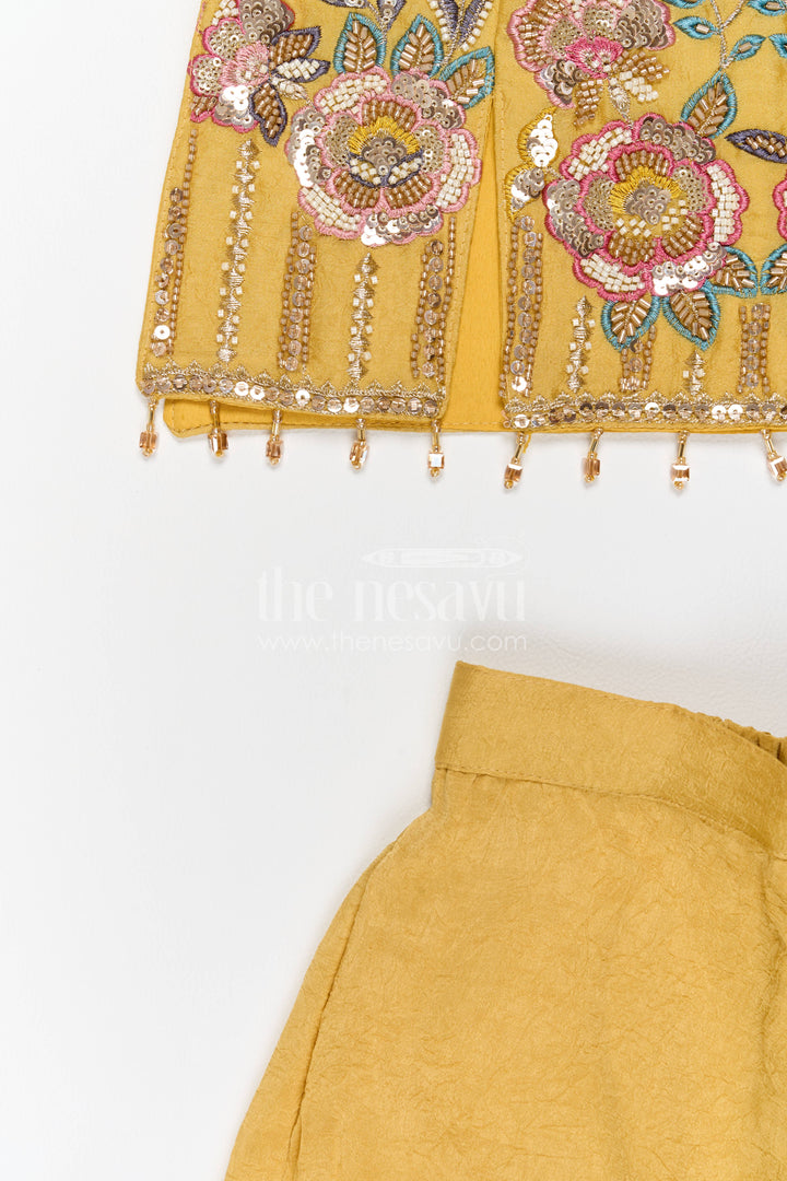 Sharara Dress for Girls in Yellow with an Occasion Ready Finish