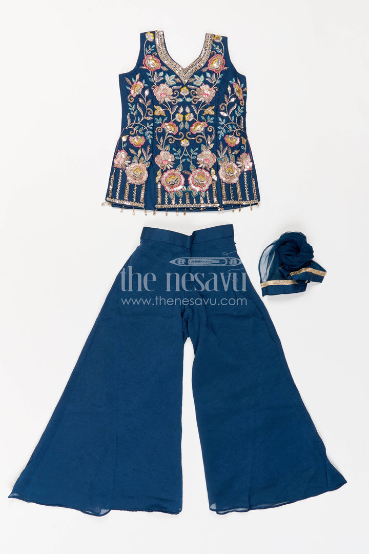 Girls Palazzo Set in Blue for Milestone Days