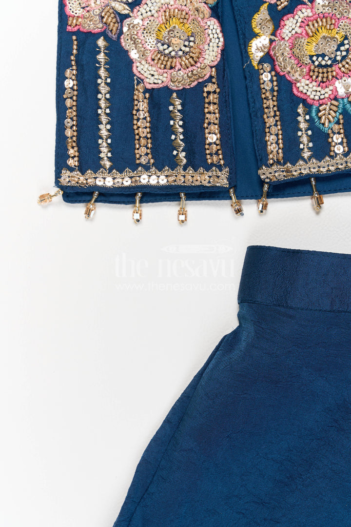 Girls Palazzo Set in Blue for Milestone Days