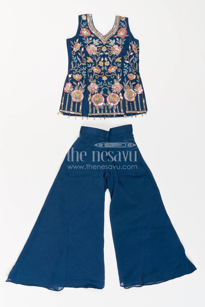 Girls Palazzo Set in Blue for Milestone Days