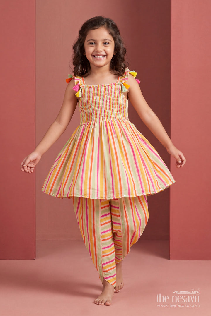 Indo Western Dhoti Set for Girls in Multicolor with an Occasion Ready
