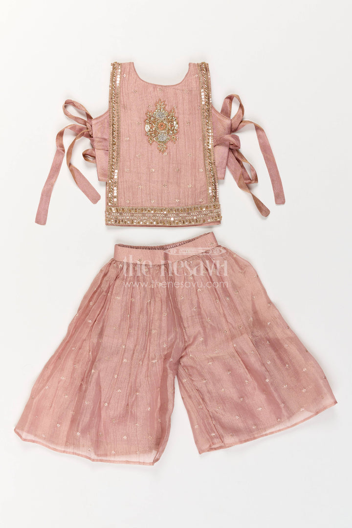 Girls Palazzo Set with Sequin Work for Weddings and Parties