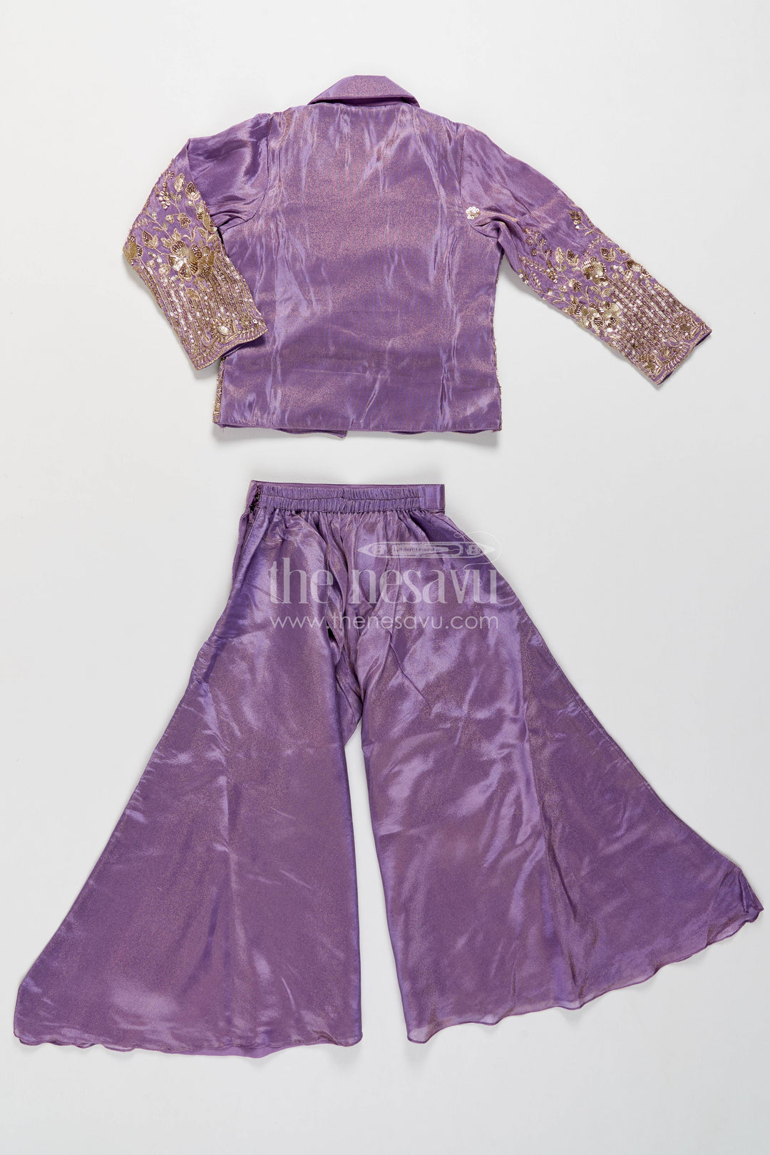 Girls Palazzo Set in Purple for Celebrations and Photos