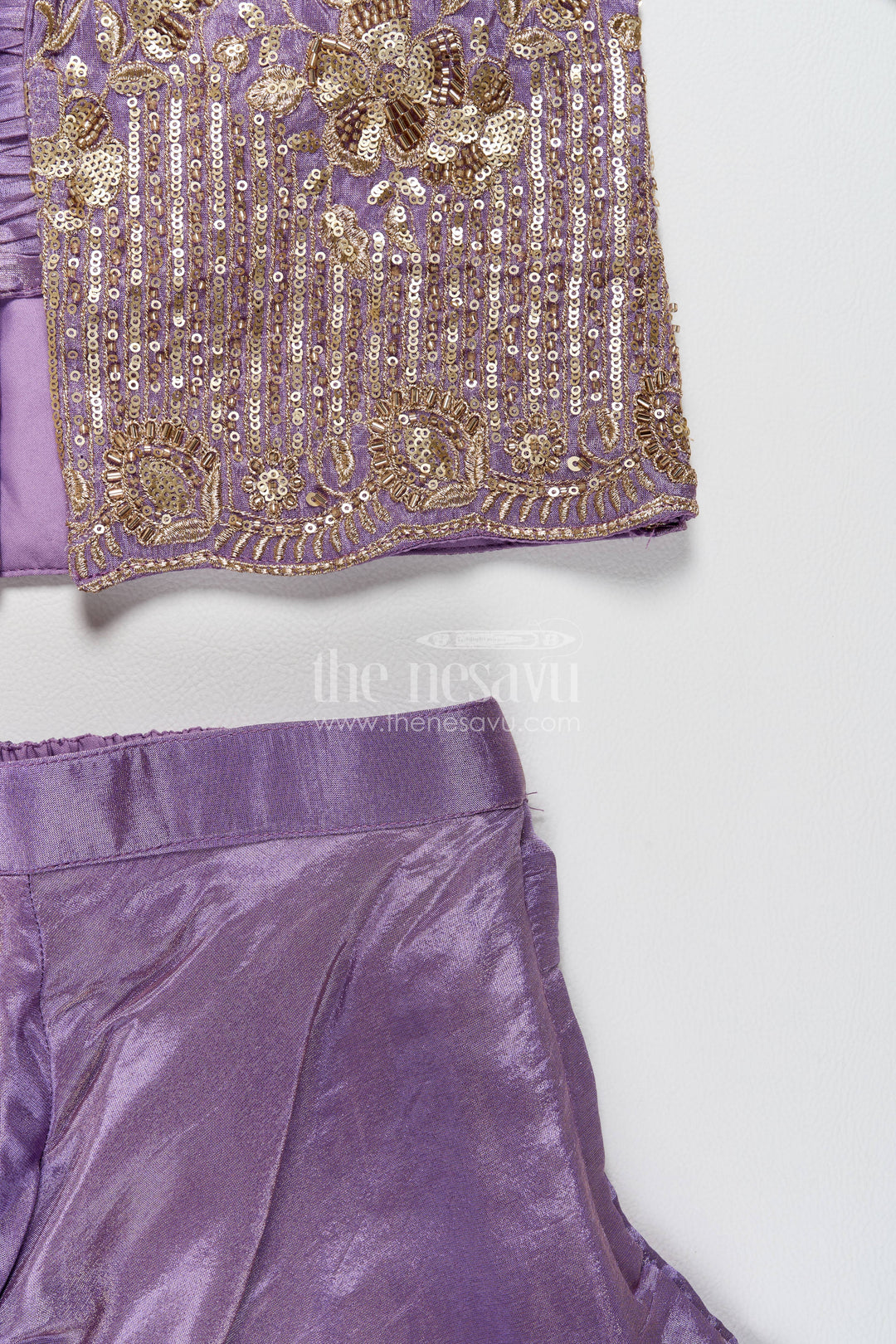 Girls Palazzo Set in Purple for Celebrations and Photos
