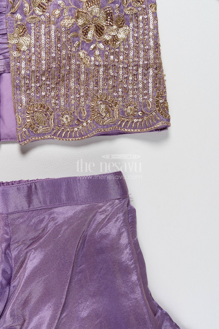 Girls Palazzo Set in Purple for Celebrations and Photos