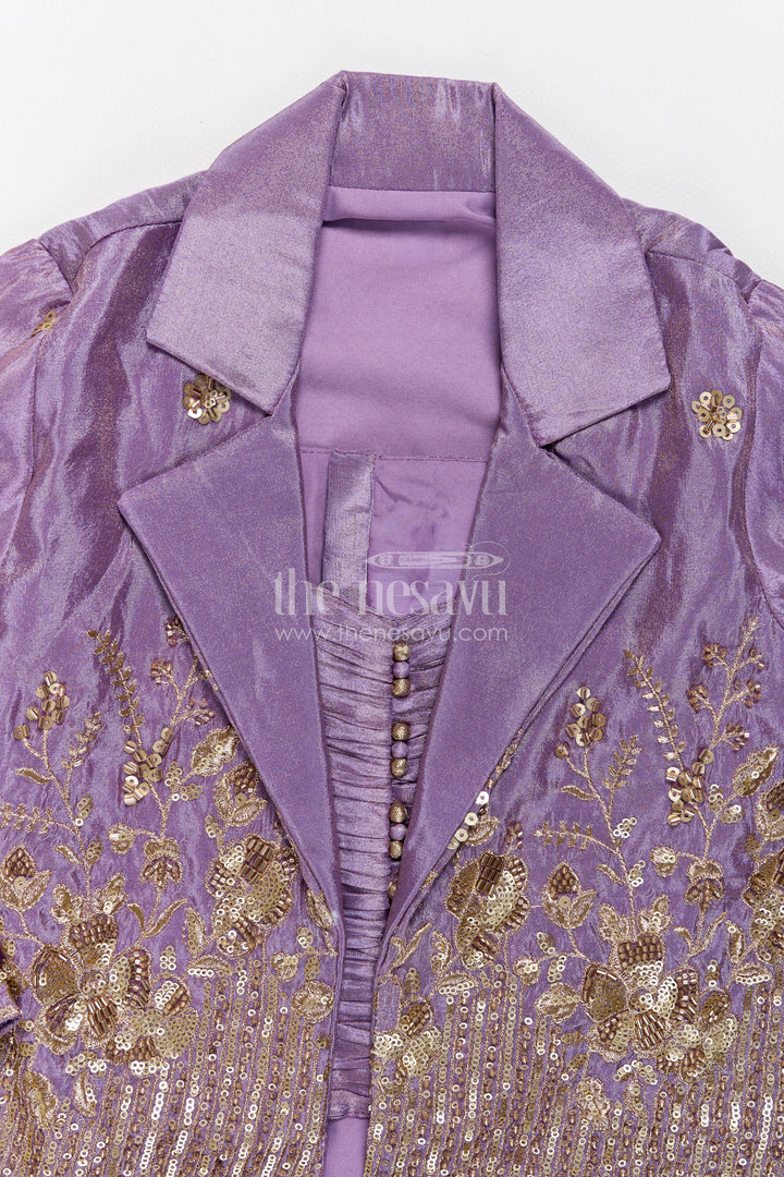 Girls Palazzo Set in Purple for Celebrations and Photos