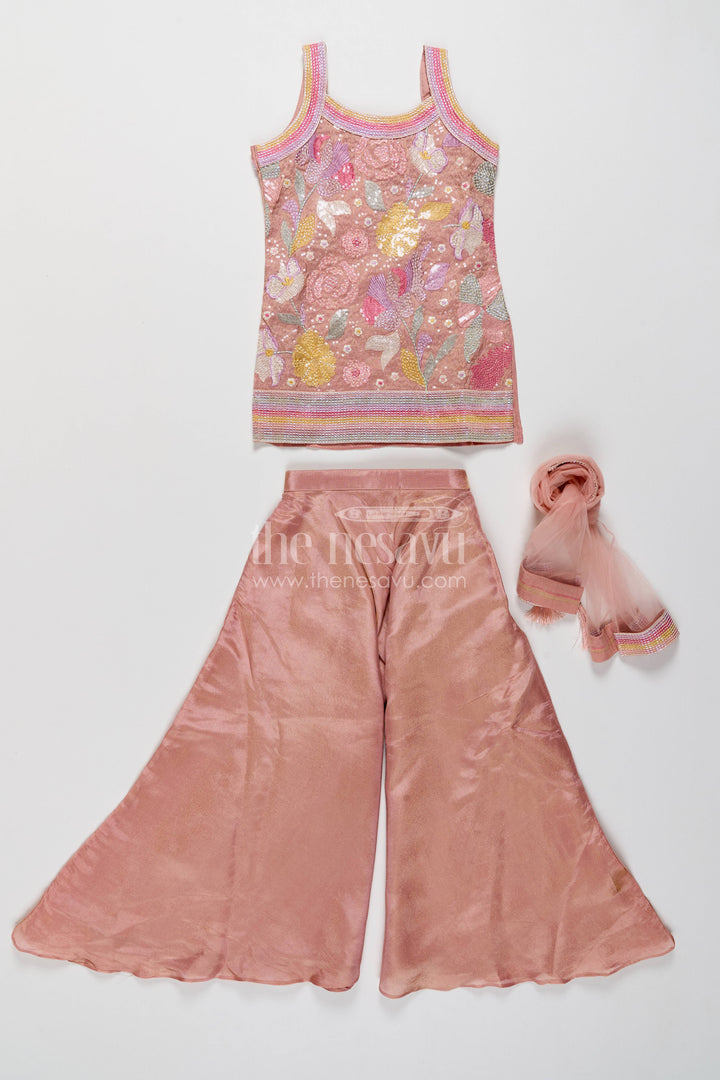 Girls Palazzo Set in Peach for Milestone Days