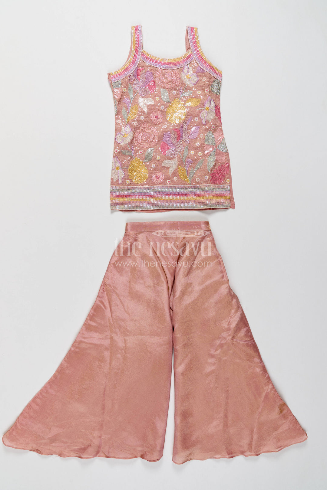 Girls Palazzo Set in Peach for Milestone Days