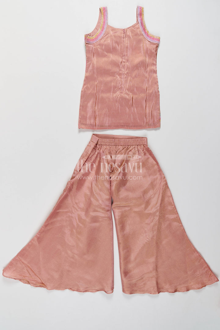 Girls Palazzo Set in Peach for Milestone Days