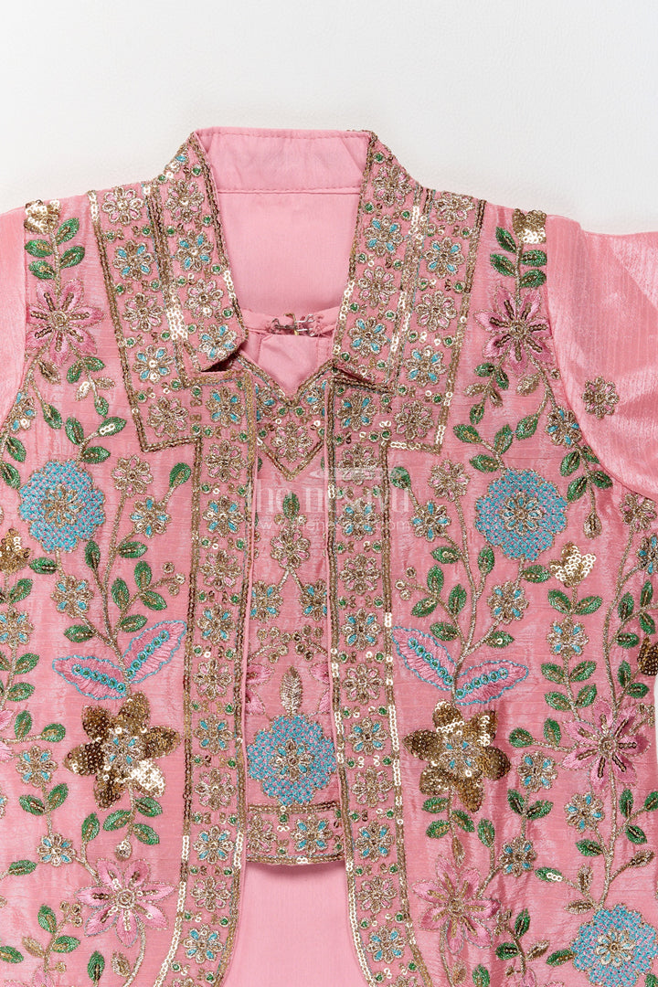 Girls Palazzo Set in Pink for Celebrations and Photos