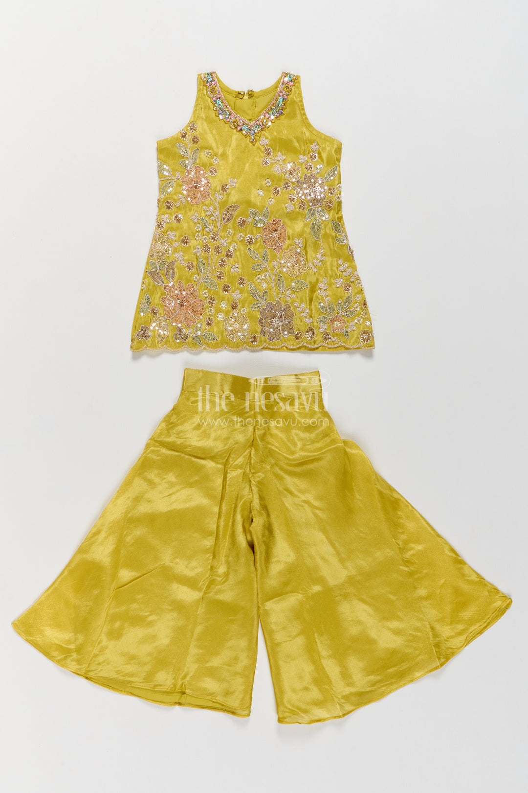 Girls Sharara Set in Yellow for Portrait Days