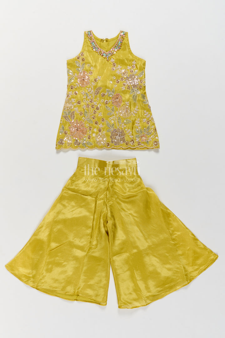 Girls Sharara Set in Yellow for Portrait Days