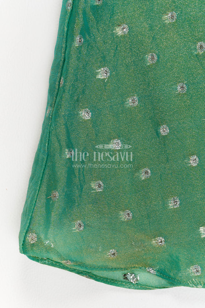 Girls Sharara Set in Green for Special Functions