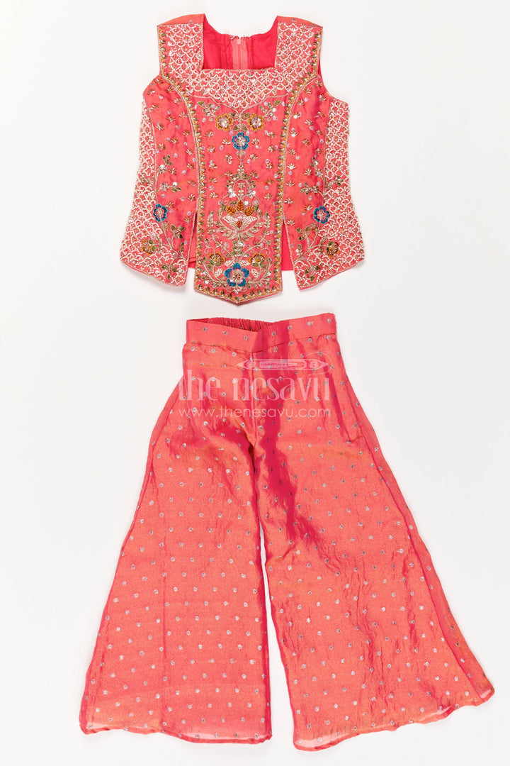 Sharara Dress for Girls in Peach with an Occasion Ready Finish