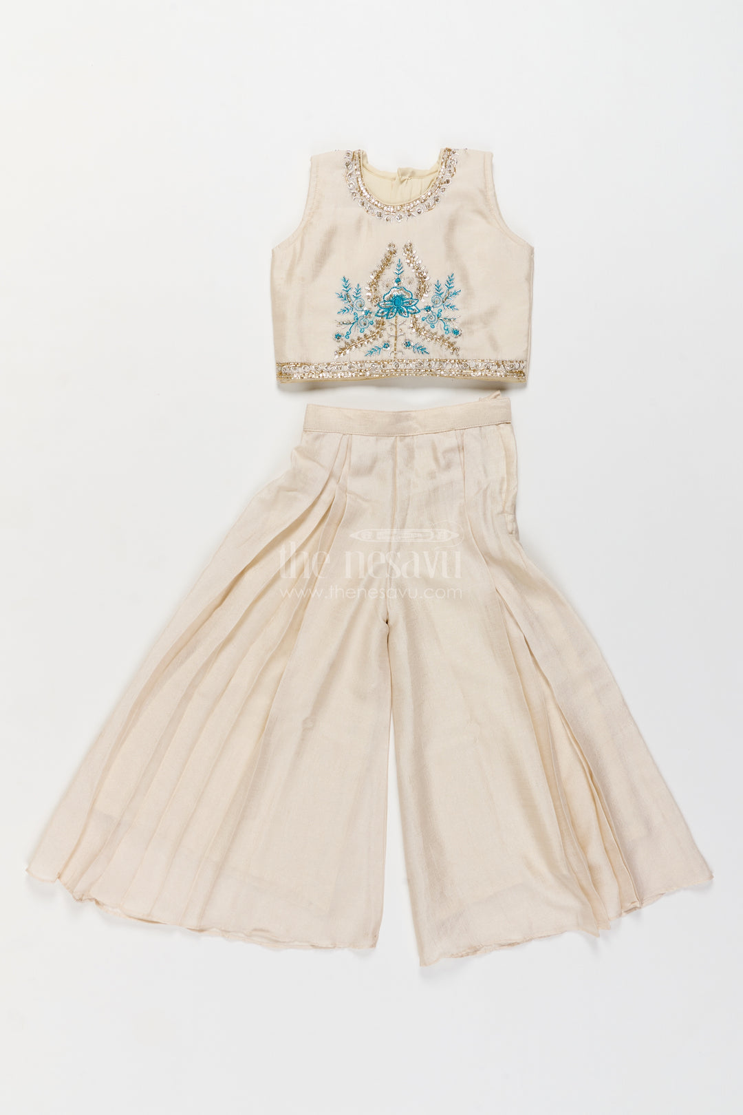 Girls Palazzo Set in Blue for Celebrations and Photos
