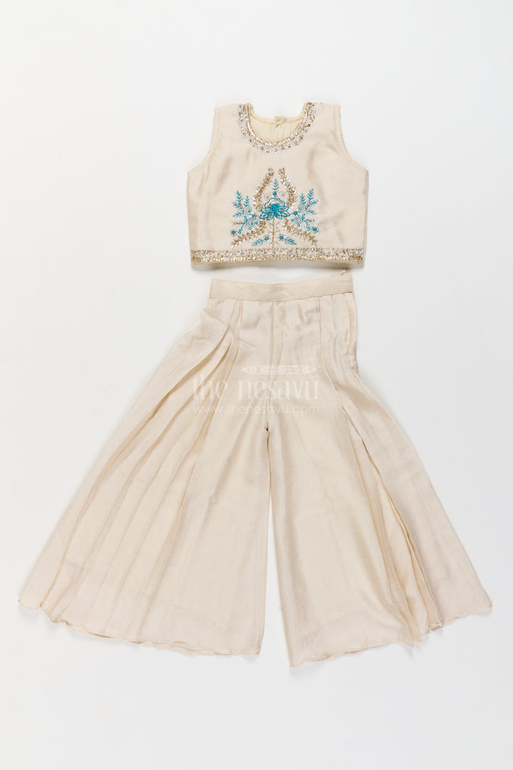 Girls Palazzo Set in Blue for Celebrations and Photos