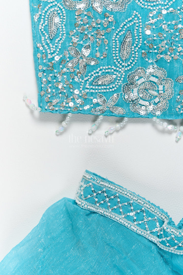 Girls Sharara Set in Blue for Portrait Days