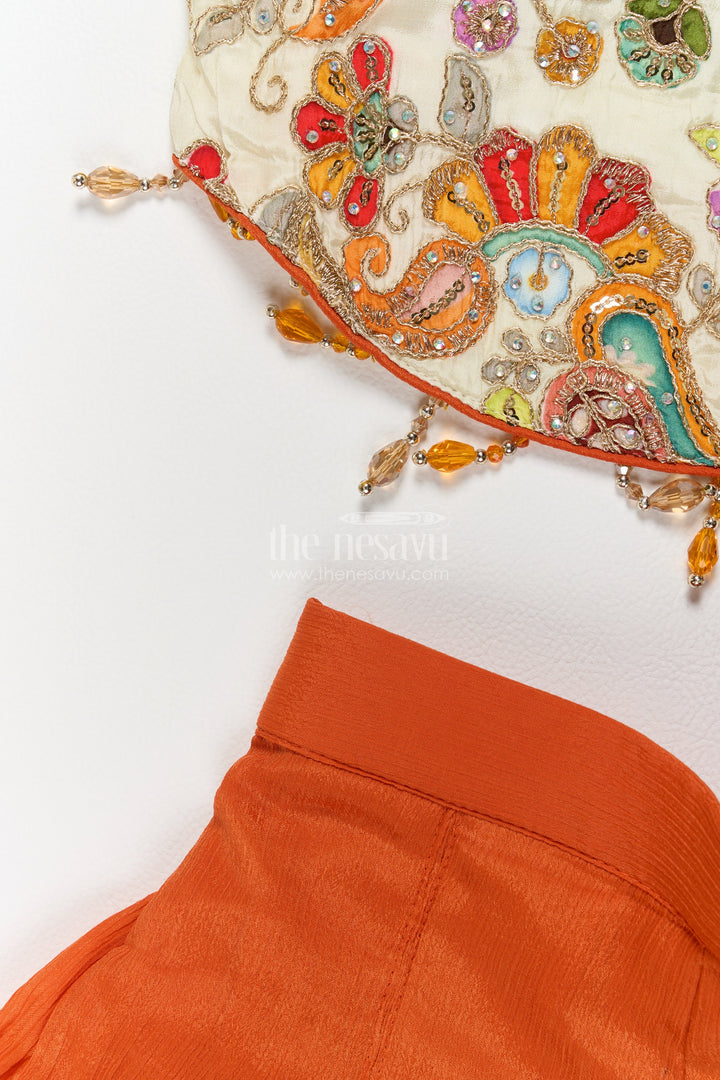 Girls Palazzo Set with Decorative Yoke for Weddings and Parties