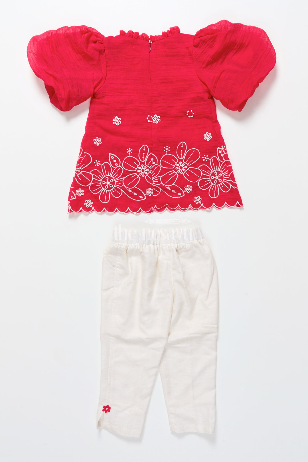 Girls embroidered cotton plazo set for festive and cultural events