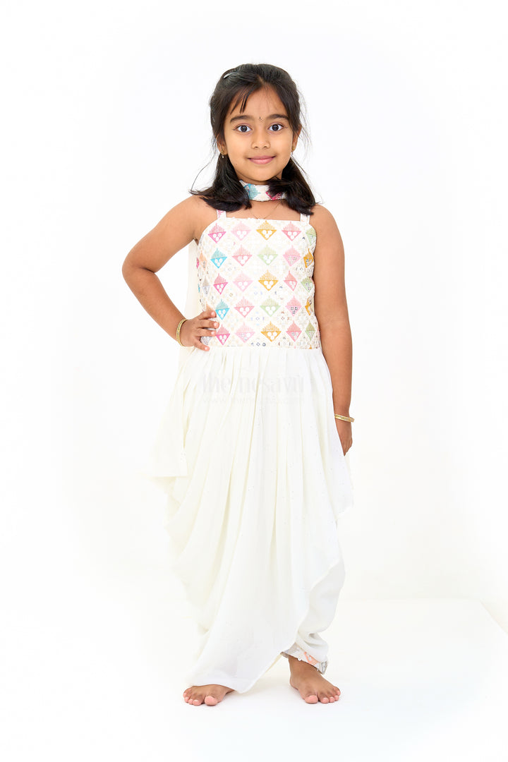 Girls Sharara Dress with Georgette Embroidery Perfect for Weddings