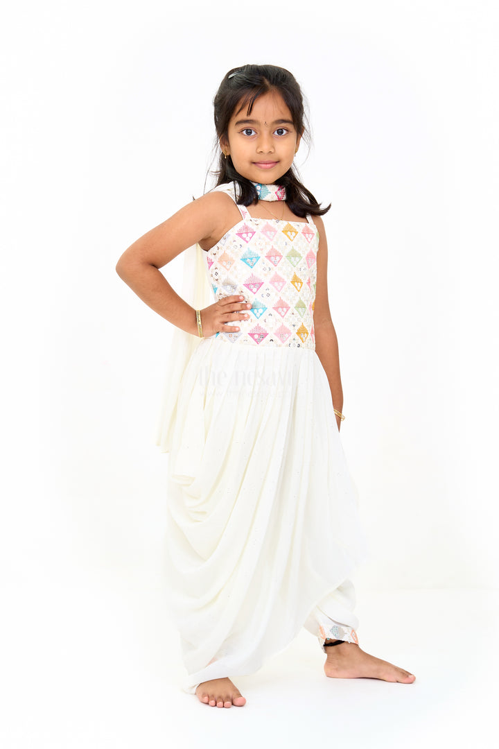 Girls Sharara Dress with Georgette Embroidery Perfect for Weddings