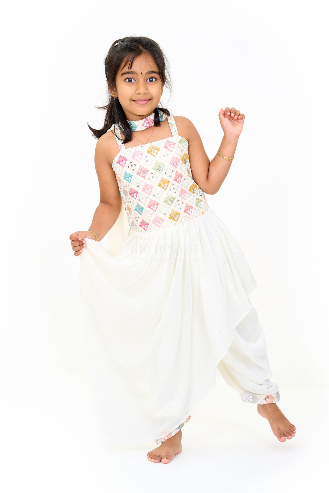 Girls Sharara Dress with Georgette Embroidery Perfect for Weddings