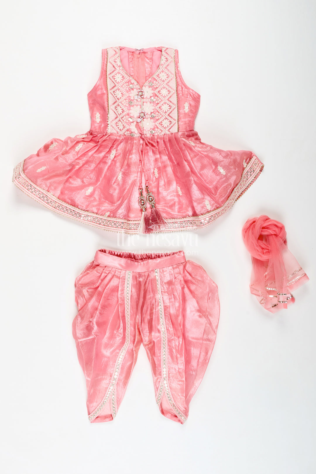 Girls Dhoti Kurti Set Embroidered Ethnic Partywear