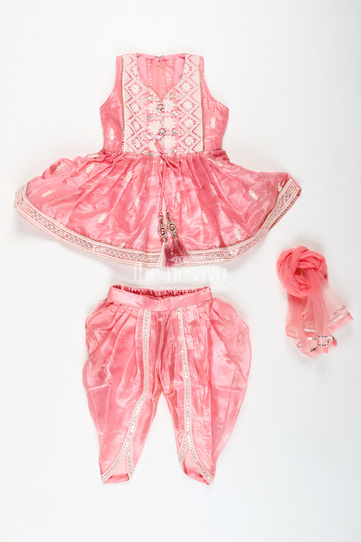 Girls Dhoti Kurti Set Embroidered Ethnic Partywear