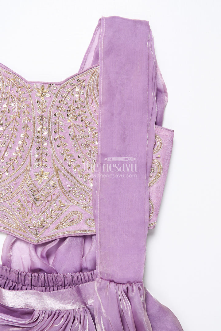 Designer sharara set with organza flair and heavily embroidered yoke