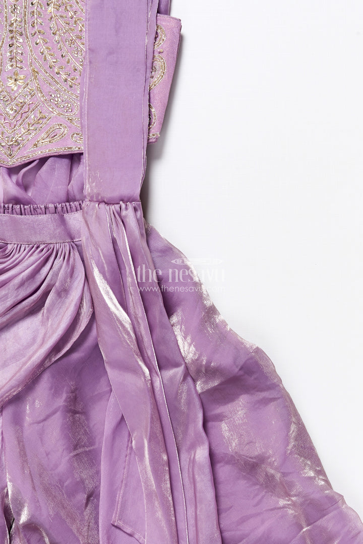 Designer sharara set with organza flair and heavily embroidered yoke