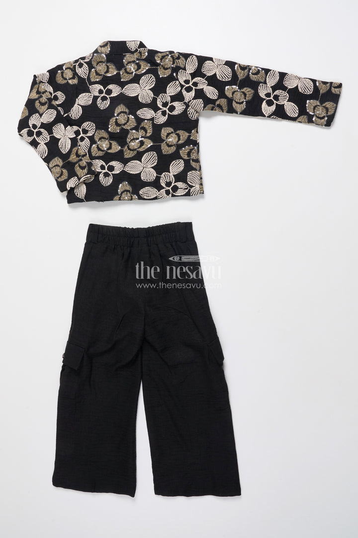 Girls Ethnic Co-Ord Set with Floral Embroidery Perfect for Modern Festive Looks