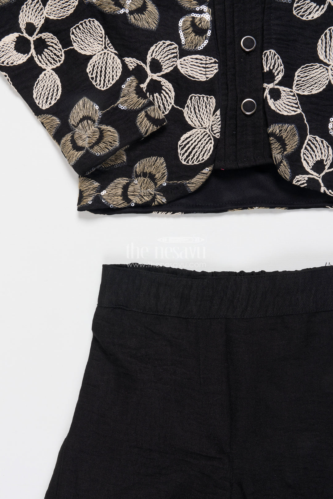 Girls Ethnic Co-Ord Set with Floral Embroidery Perfect for Modern Festive Looks