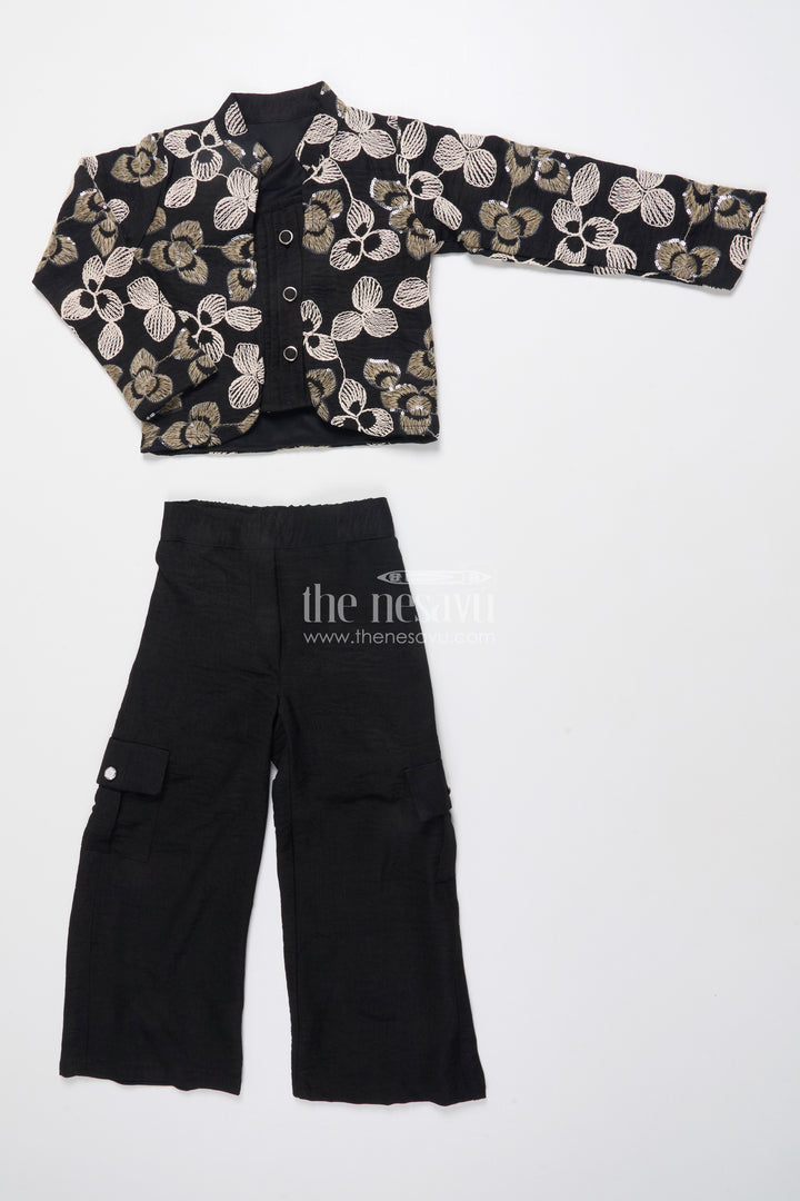 Girls Ethnic Co-Ord Set with Floral Embroidery Perfect for Modern Festive Looks