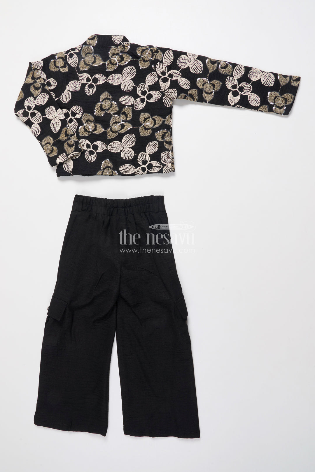 Girls Ethnic Co-Ord Set with Floral Embroidery Perfect for Modern Festive Looks