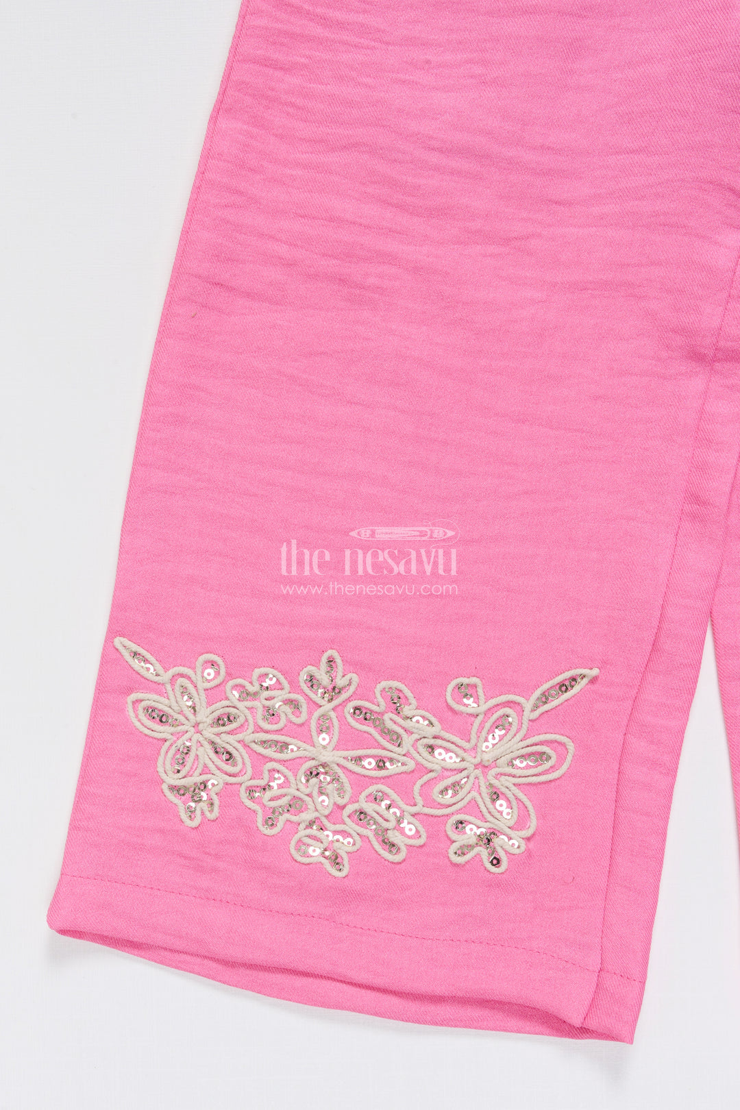Girls Floral Embroidered Co-Ord Set with Lapel Jacket for Ethnic Day and Functions