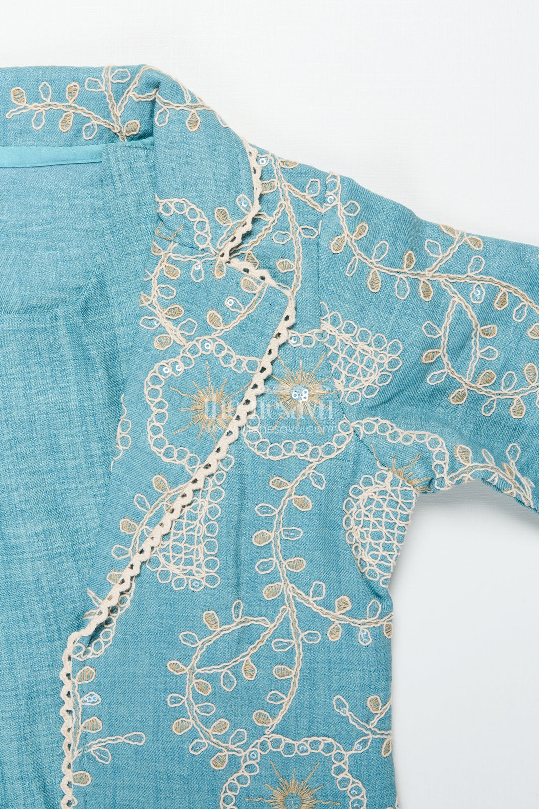 Girls Co-Ord Set with Thread Embroidery for Festive Events and School Programs
